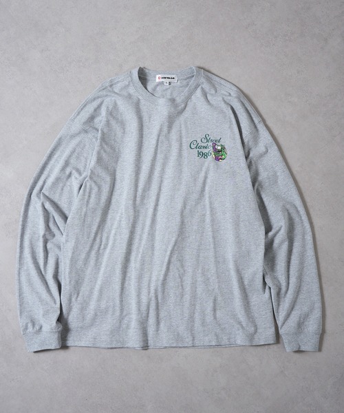 AIRWALK（エアウォーク）の「【AIRWALK】ワンポイントモンスターグラフィック オーバーサイズロンT（Tシャツ/カットソー・メンズ・グレー/ブラック/ネイビー/ホワイト/グリーン・M/L/XL/S）」の8枚目の写真