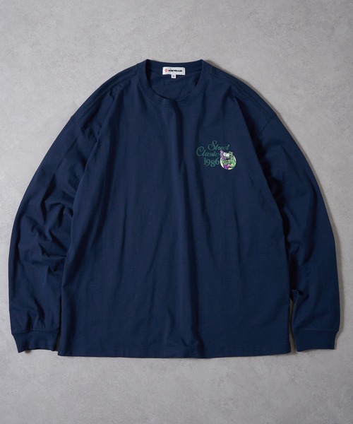 AIRWALK（エアウォーク）の「【AIRWALK】ワンポイントモンスターグラフィック オーバーサイズロンT（Tシャツ/カットソー・メンズ・グレー/ブラック/ネイビー/ホワイト/グリーン・M/L/XL/S）」の10枚目の写真