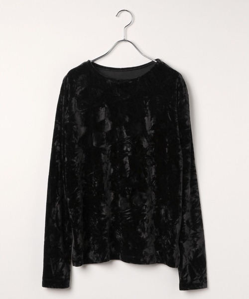 BAYFLOW（ベイフロー）の「[身体のラインを拾いすぎない]ベロアプルオーバーロングスリーブ（Tシャツ/カットソー・レディース・ブラック/ベージュ/グレー・FREE）」の12枚目の写真