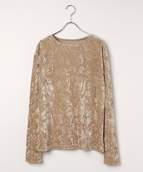 BAYFLOW（ベイフロー）の「[身体のラインを拾いすぎない]ベロアプルオーバーロングスリーブ（Tシャツ/カットソー・レディース・ブラック/ベージュ/グレー・FREE）」の11枚目の写真