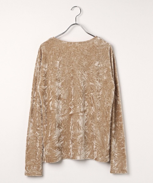 BAYFLOW（ベイフロー）の「[身体のラインを拾いすぎない]ベロアプルオーバーロングスリーブ（Tシャツ/カットソー・レディース・ブラック/ベージュ/グレー・FREE）」の10枚目の写真