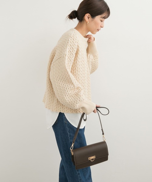 URBAN RESEARCH DOORS（アーバンリサーチドアーズ）の「ヘリンボーン柄ニットプルオーバー（ニット/セーター・レディース・ブラック/ライトベージュ・MEDIUM）」の21枚目の写真