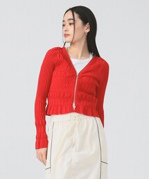 Ray BEAMS | クロップド ジップ Vネック カーディガン(カーディガン/ボレロ)