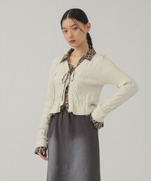 Ray BEAMS | クロップド ジップ Vネック カーディガン(カーディガン/ボレロ)