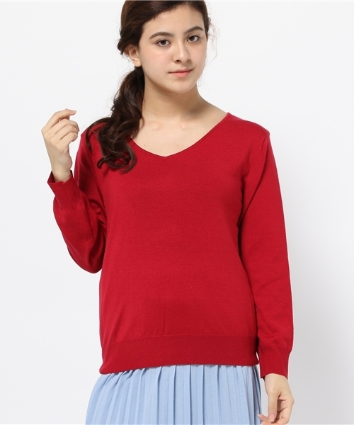 Chez toi（シェトワ）の「ハーモニーVネックプルオーバー（ニット/セーター・レディース・オフホワイト/グレー/ローズ/ブラック・FREE）」の12枚目の写真