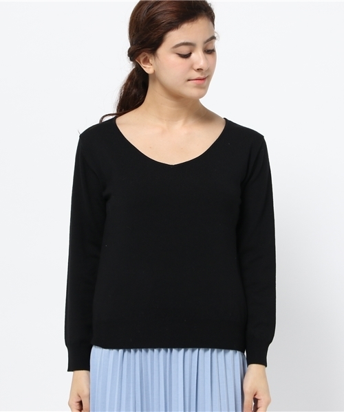 Chez toi（シェトワ）の「ハーモニーVネックプルオーバー（ニット/セーター・レディース・オフホワイト/グレー/ローズ/ブラック・FREE）」の5枚目の写真