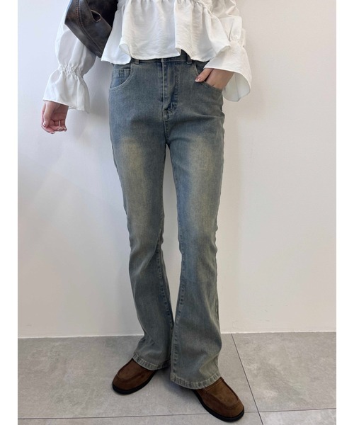 PHILLY（フィリー）の「【PHILLY】フレアデニムパンツ（デニムパンツ・レディース・ブラック系その他/ブルー/ブラック・FREE）」の3枚目の写真