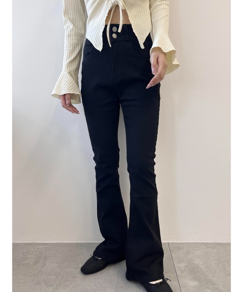 PHILLY（フィリー）の「【PHILLY】フレアデニムパンツ（デニムパンツ・レディース・ブラック系その他/ブルー/ブラック・FREE）」の2枚目の写真