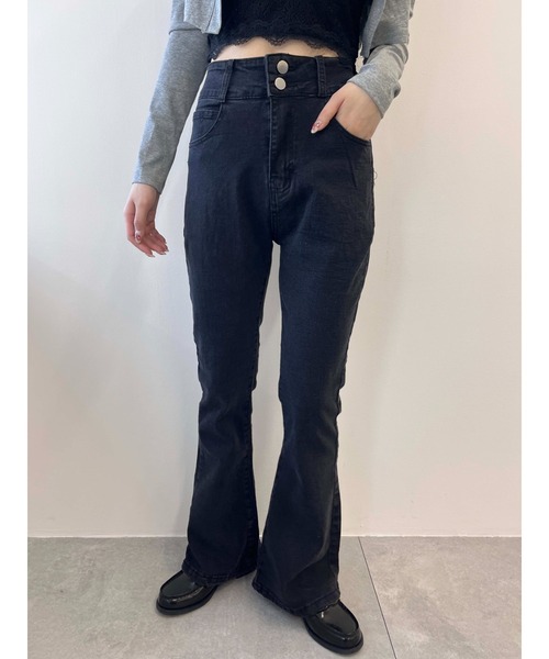 PHILLY（フィリー）の「【PHILLY】フレアデニムパンツ（デニムパンツ・レディース・ブラック系その他/ブルー/ブラック・FREE）」の8枚目の写真