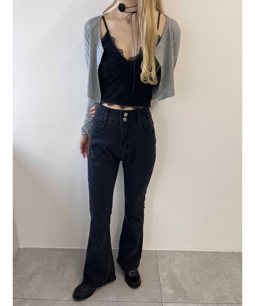 PHILLY（フィリー）の「【PHILLY】フレアデニムパンツ（デニムパンツ・レディース・ブラック系その他/ブルー/ブラック・FREE）」の4枚目の写真