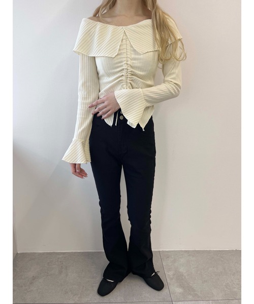 PHILLY（フィリー）の「【PHILLY】フレアデニムパンツ（デニムパンツ・レディース・ブラック系その他/ブルー/ブラック・FREE）」の9枚目の写真