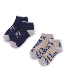 WASK（ワスク）の「カレッジロゴ＋ロゴ柄２Ｐショートソックス(15~24cm)（ソックス/靴下）」