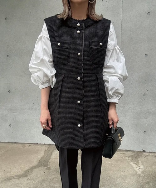 aquagarage(アクアガレージ)の「ツイードジレ(その他アウター・レディース・ブラック/アイボリー・L/M)」の19枚目の写真
