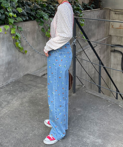 HELLO.SANFRANCISCO(ハローサンフランシスコ)の「【HELLO.SANFRANCISCO/ハローサンフランシスコ】小花柄ドッキングリブトップス(Tシャツ/カットソー・レディース・オフホワイト/イエロー・ONE SIZE)」の16枚目の写真
