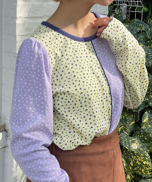 HELLO.SANFRANCISCO(ハローサンフランシスコ)の「【HELLO.SANFRANCISCO/ハローサンフランシスコ】小花柄ドッキングリブトップス(Tシャツ/カットソー・レディース・オフホワイト/イエロー・ONE SIZE)」の20枚目の写真