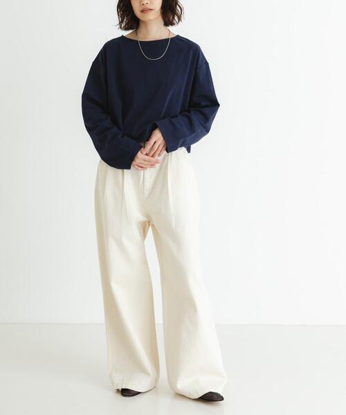 URBAN RESEARCH(アーバンリサーチ)の「ショート丈ロングスリーブTシャツ(Tシャツ/カットソー・レディース・その他2/ネイビー/オフホワイト/その他1・FREE)」の10枚目の写真
