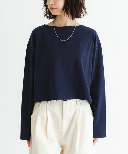 URBAN RESEARCH(アーバンリサーチ)の「ショート丈ロングスリーブTシャツ(Tシャツ/カットソー・レディース・その他2/ネイビー/オフホワイト/その他1・FREE)」の12枚目の写真