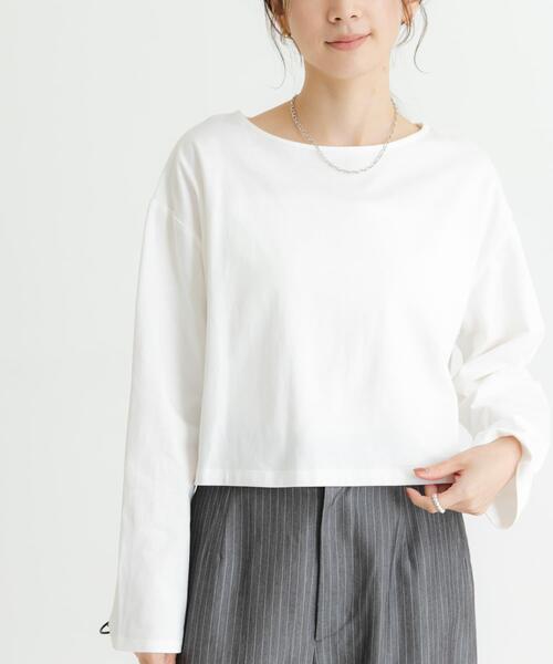 URBAN RESEARCH(アーバンリサーチ)の「ショート丈ロングスリーブTシャツ(Tシャツ/カットソー・レディース・その他2/ネイビー/オフホワイト/その他1・FREE)」の17枚目の写真