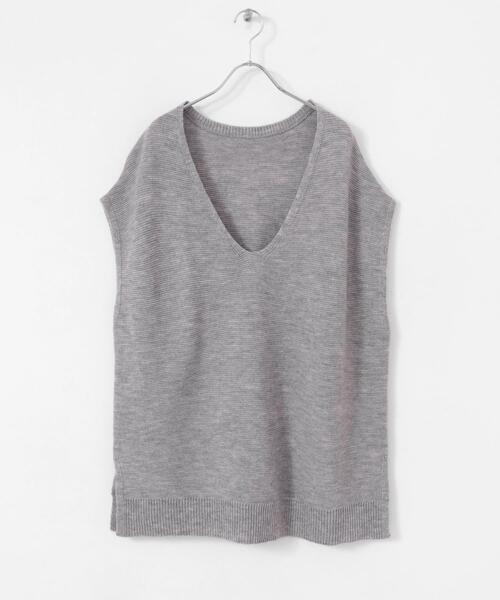 ITEMS URBANRESEARCH(アイテムズ アーバンリサーチ)の「アンゴラタッチユルVニットベスト(ニット/セーター・レディース・ネイビー/グレー/アイボリー・FREE)」の8枚目の写真