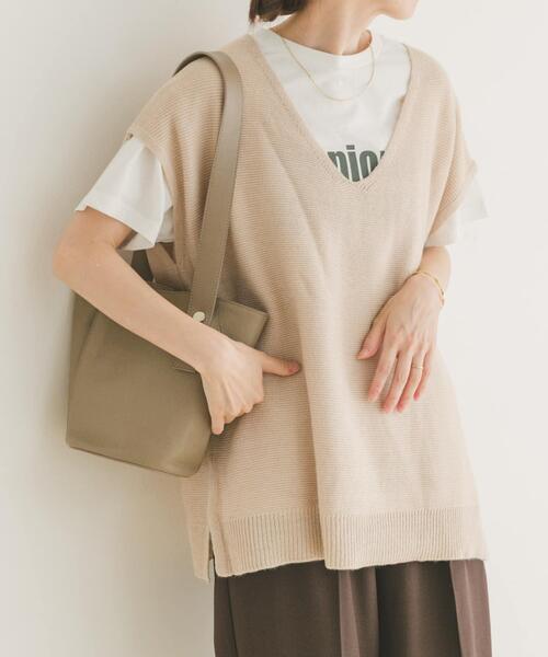 ITEMS URBANRESEARCH(アイテムズ アーバンリサーチ)の「アンゴラタッチユルVニットベスト(ニット/セーター・レディース・ネイビー/グレー/アイボリー・FREE)」の14枚目の写真