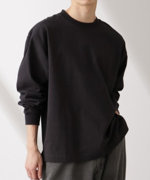 NANO universe（ナノユニバース）の「ヘビーオンスBigTシャツ 長袖（Tシャツ/カットソー・メンズ・ホワイト/ライトグレー/スミクロ・L/M）」の2枚目の写真