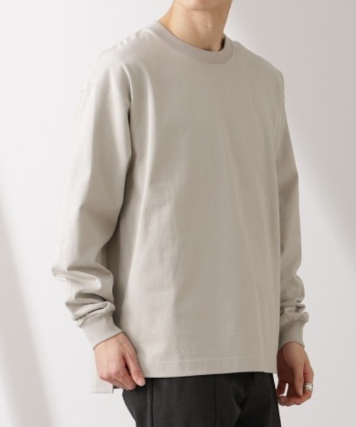 NANO universe（ナノユニバース）の「ヘビーオンスBigTシャツ 長袖（Tシャツ/カットソー・メンズ・ホワイト/ライトグレー/スミクロ・L/M）」の3枚目の写真