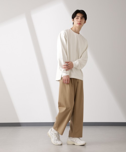 NANO universe（ナノユニバース）の「ヘビーオンスBigTシャツ 長袖（Tシャツ/カットソー・メンズ・ホワイト/ライトグレー/スミクロ・L/M）」の8枚目の写真