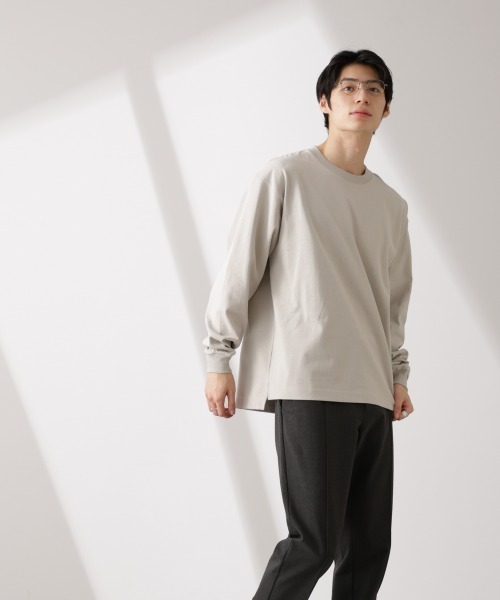 NANO universe（ナノユニバース）の「ヘビーオンスBigTシャツ 長袖（Tシャツ/カットソー・メンズ・ホワイト/ライトグレー/スミクロ・L/M）」の17枚目の写真