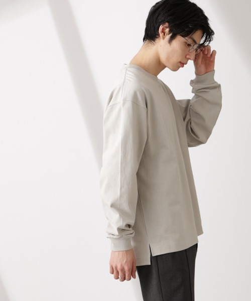 NANO universe（ナノユニバース）の「ヘビーオンスBigTシャツ 長袖（Tシャツ/カットソー・メンズ・ホワイト/ライトグレー/スミクロ・L/M）」の13枚目の写真