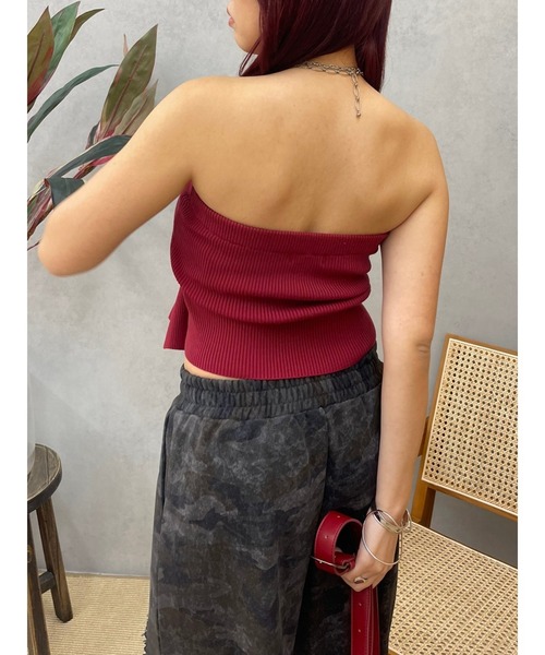 EVRIS（エヴリス）の「リボンニットベアビスチェ（キャミソール・レディース・レッド/グレー/ブラック・FREE）」の10枚目の写真