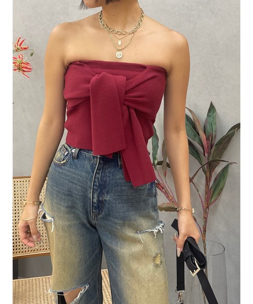 EVRIS（エヴリス）の「リボンニットベアビスチェ（キャミソール・レディース・レッド/グレー/ブラック・FREE）」の16枚目の写真