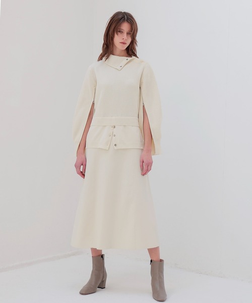 combination knitted dress(コンビネーションニットワンピース 