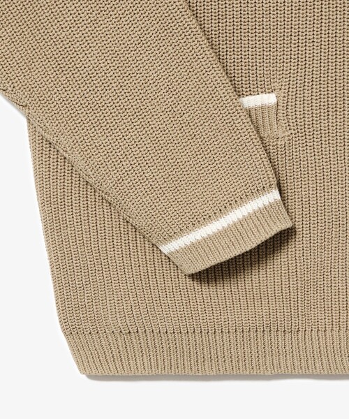 ジップアップローゲージニットブルゾン（ブルゾン）｜LACOSTE