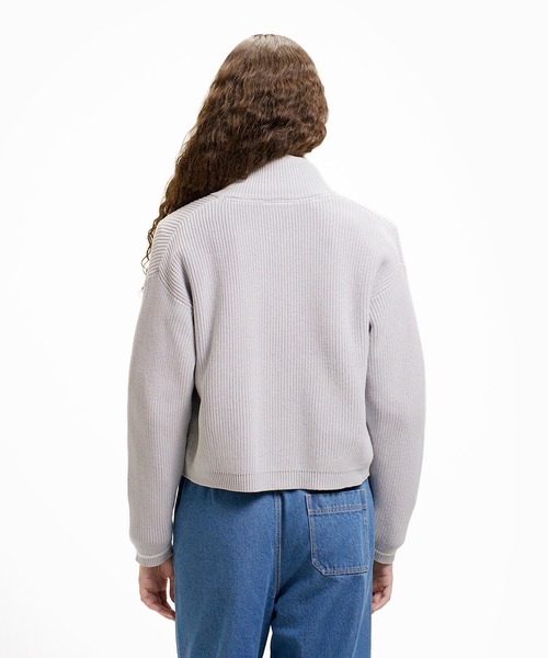 LACOSTE（ラコステ）の「ジップアップローゲージニットブルゾン（カーディガン/ボレロ・レディース・ホワイト/ベージュ/ライトグレー・40/38/36/34）」の7枚目の写真
