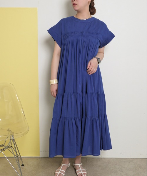 前後2WAY】インド綿 ピンタック ボリューミーギャザーワンピ Palm