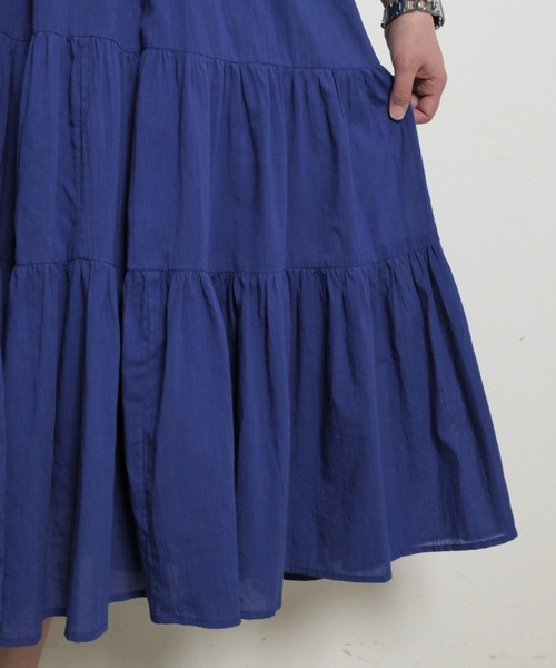 前後2WAY】インド綿 ピンタック ボリューミーギャザーワンピ