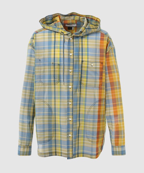 FACETASM（ファセッタズム）の「MADRAS CHECK HOODED SHIRT（シャツ/ブラウス・メンズ・イエロー系その他/ピンク系その他・4）」の2枚目の写真
