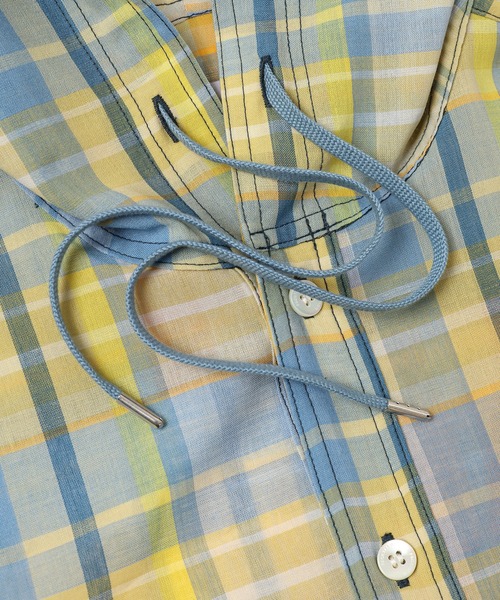FACETASM（ファセッタズム）の「MADRAS CHECK HOODED SHIRT（シャツ/ブラウス・メンズ・イエロー系その他/ピンク系その他・4）」の5枚目の写真
