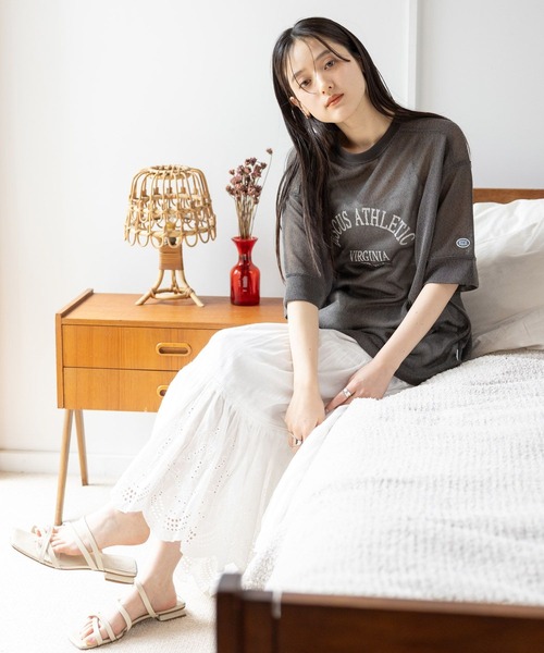 DISCUS ATHLETIC（ディスカス　アスレチック）の「DISCUS/ディスカス カレッジシアールーズTシャツ（Tシャツ/カットソー・レディース・オフホワイト/ブラック/グリーン/ブルー・FREE）」の11枚目の写真