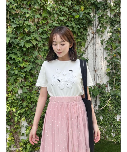 MIIA(ミーア)の「miffy バイカラープリントTシャツ(Tシャツ/カットソー・レディース・ブラック/オフホワイト・FREE)」の2枚目の写真