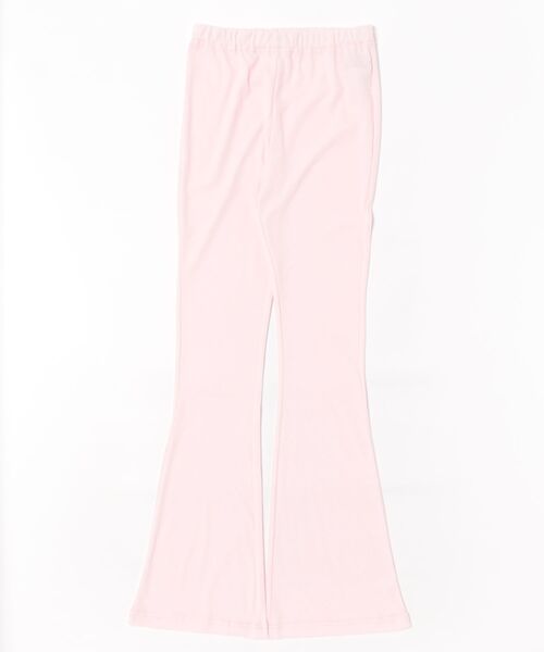 wee9s（ウィークス）の「soft touch lib flare pants / ソフトタッチリブフレアパンツ（スウェットパンツ・レディース・ブラック/ピンク・LONG/FREE）」の4枚目の写真
