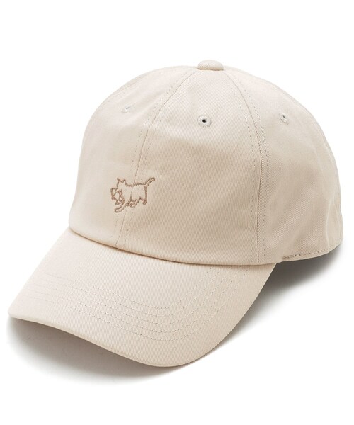 SHOO・LA・RUE(シューラルー)の「一筆書き風ネコ刺繍キャップ(キャップ・レディース・ブラック/ライトベージュ/ダークグレー/ベージュ・00)」の4枚目の写真