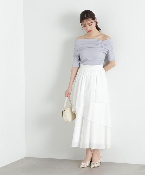 PROPORTION BODY DRESSING（プロポーションボディドレッシング）の「コットンボイルティアードスカート / 1215120406（スカート・レディース・ホワイト系その他/ベージュ・SMALL/MEDIUM）」の5枚目の写真