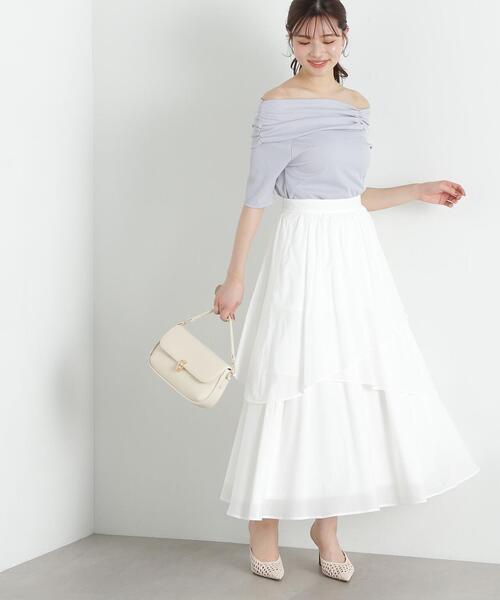 PROPORTION BODY DRESSING（プロポーションボディドレッシング）の「コットンボイルティアードスカート / 1215120406（スカート・レディース・ホワイト系その他/ベージュ・SMALL/MEDIUM）」の7枚目の写真