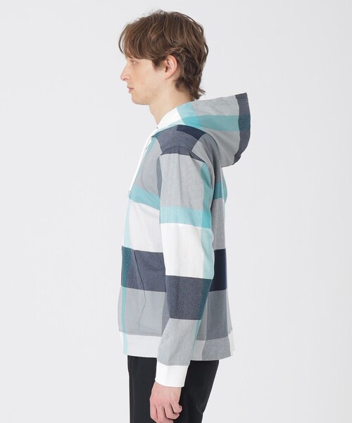 BLACK LABEL CRESTBRIDGE（ブラックレーベル・クレストブリッジ）の「クレストブリッジチェックラッセルパーカー（パーカー・メンズ・ライトグレー/ベージュ系その他6/ブルー系その他7・L/M/XL）」の6枚目の写真