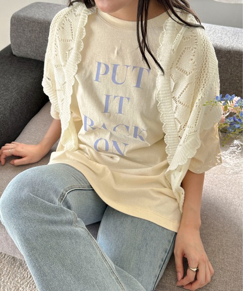 PILIT（ピリット）の「ロゴ チュニック tee（Tシャツ/カットソー・レディース・アイボリー/チャコールグレー/ダークブルー/ピンク・MEDIUM）」の14枚目の写真