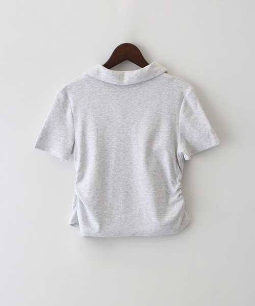 SpRay(スプレイ)の「【春夏新作】刺繍ロゴスキッパ-トップス(ポロシャツ・レディース・アイボリー/ブラック/サックスブルー/オートミール/ホワイト/ピンク・FREE)」の17枚目の写真