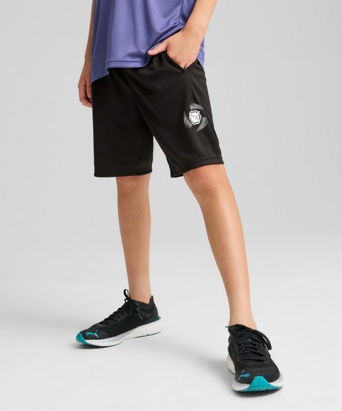 PUMA(プーマ)の「PUMA プーマ ボーイズ アクティブ スポーツ グラフィック ポリエステル シ(その他パンツ・キッズ・ブラック/グリーン系その他・130/120/140/160/150)」の2枚目の写真