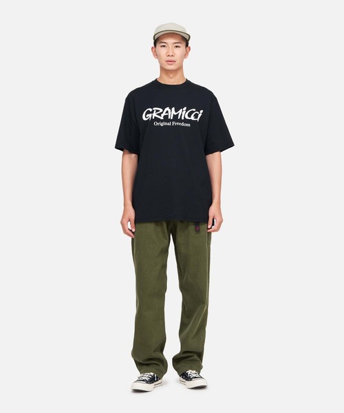 Gramicci(グラミチ)の「ORIGINAL FREEDOM LOGO TEE|オリジナルフリーダムロゴTシャツ(Tシャツ/カットソー・メンズ・マスタード/ホワイト/ブラック・S/M/L/XL/XXL)」の1枚目の写真