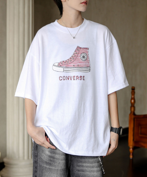 派手英字プリントジャケット ルーズシルエット バックプリント セール】【neos】CONVERSE コンバース ルーズシルエット